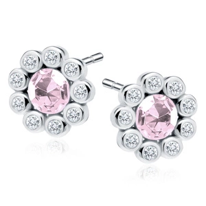 Silver (925) earrings with light pink zirconia