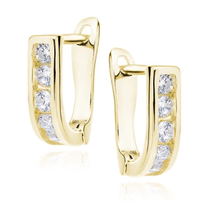 Silver (925) earrings white zirconia gold plated