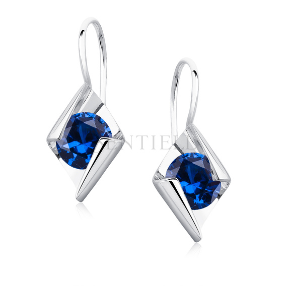 Silver (925) earrings with sapphire zirconia