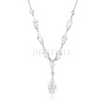 Silver (925) stylish, bridal necklace with zirconia