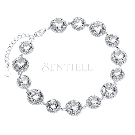 Silver (925) fashionable bracelet white zirconia