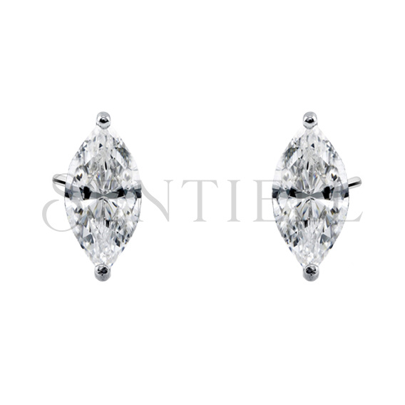 Silver (925) earrings marquise white zirconia