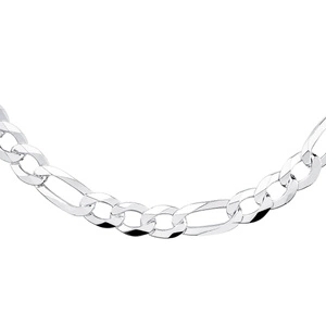 Silver (925) diamond-cut chain - figaro extra flat Ø 300