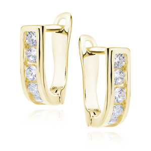 Silver (925) earrings white zirconia gold plated