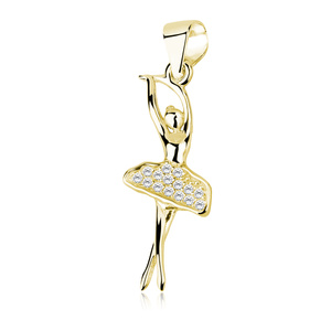 Silver (925) gold-plated ballerina pendant with zirconia