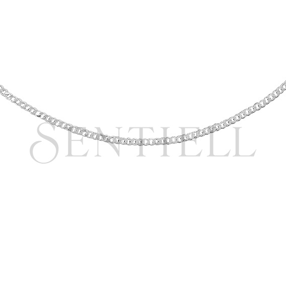 Silver (925) diamond-cut chain - curb extra flat Ø 050 rhodium-plated