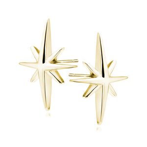 Silver (925) gold-plated star earrings