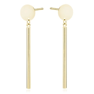 Silver (925) gold-plated earrings round plate with wire