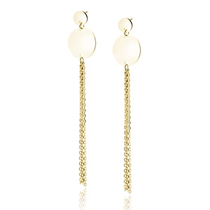 Silver (925) gold-plated earrings - circles with chains