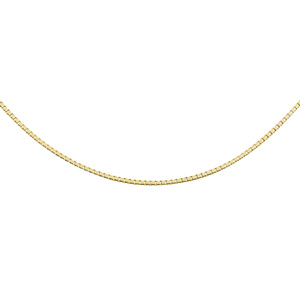 Silver (925) Venetian box chain, diamond-cut, gold-plated