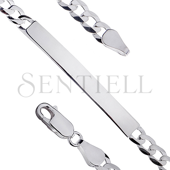 Silver (925) chain bracelet - curb ID extra flat Ø 120