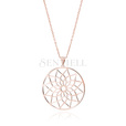 Silver (925) rose gold-plated necklace - mandala