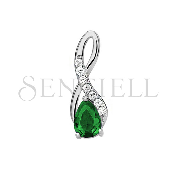 Silver (925) pendant with emerald zirconia