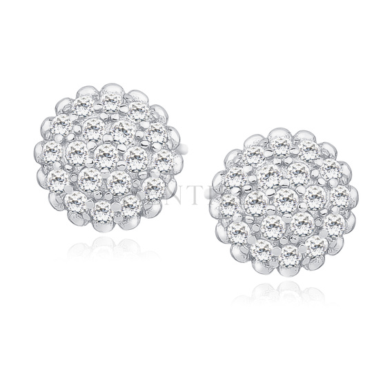 Silver (925) elegant earrings with zirconia