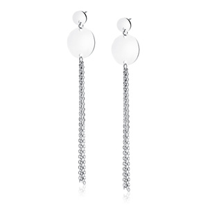 Silver (925) earrings - circles with chains