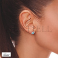 Silver (925) Earrings aquamarine colored zirconia