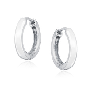 Silver (925) earrings hoops - highly polished