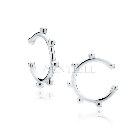 Silver (925) delicate ear-cuff with balls