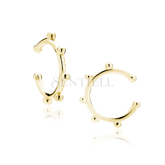 Silver (925) gold-plated delicate ear-cuff with balls