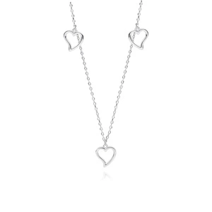 Silver (925) necklace hearts