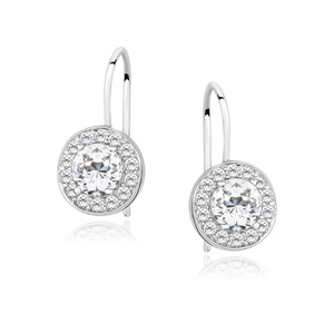 Silver (925) Earrings white colored zirconia