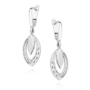 Silver (925) elegant earrings greek pattern