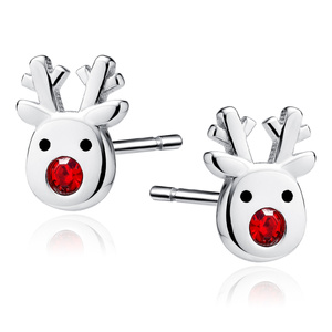 Silver (925) reindeer with red nose