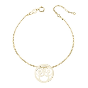 Silver (925) bracelet - openwork circle, gold-plated