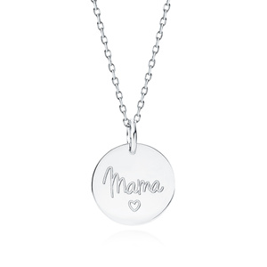 Silver (925) necklace with white engraving - mama