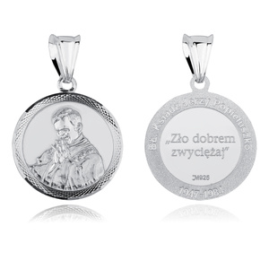 Silver (925) pendant - Blessed Popiełuszko priest