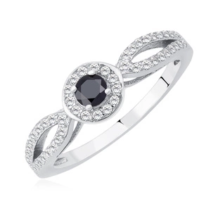 Silver (925) ring with black zirconia