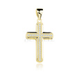 Silver (925) gold-plated pendant cross with two rows of zirconia