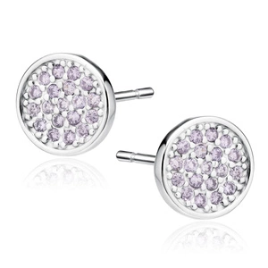 Silver (925) elegant round earrings with zirconias