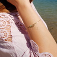 Silver (925) bracelet - wing with zirconia, gold-plated