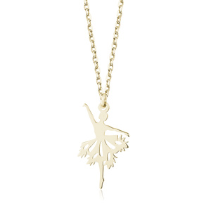 Silver (925) necklace - ballerina, gold-plated