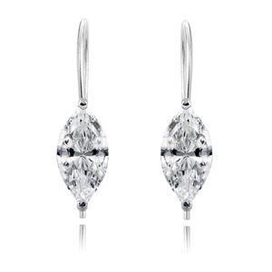 Silver (925) earrings marquise white zirconia