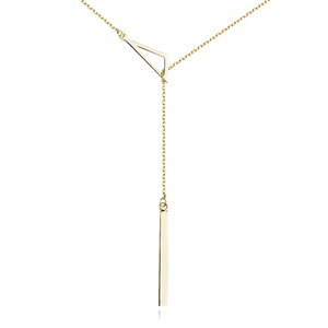 Silver (925) necklace - triangle, gold-plated