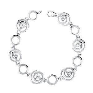 Silver (925) bracelet with white zirconia