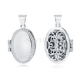 Silver (925) polished pendant - oval shaped locket