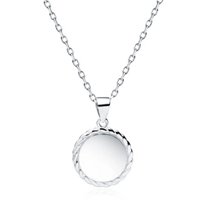 Silver (925) necklace - round plate