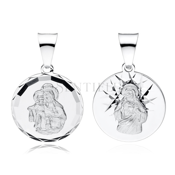 Silver (925) pendant - Jesus Christ / Scapular Mary