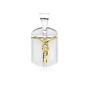 Silver (925) pendant - Jesus Christ on cross, gold-plated