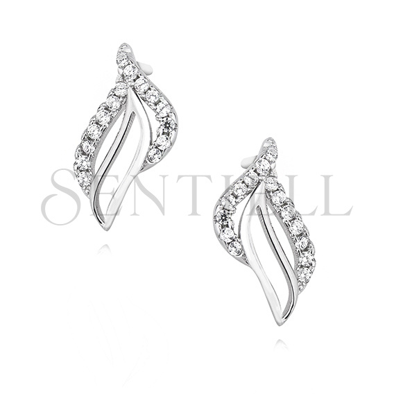 Silver (925) elegant earrings with zirconia