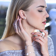 Silver (925) earrings diamond-cut balls 8mm