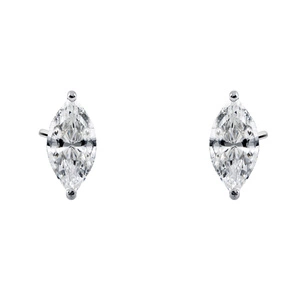 Silver (925) earrings marquise white zirconia