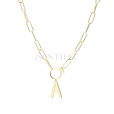 Silver (925) gold-plated necklace - letter A with circle