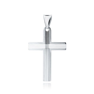 Silver (925) diamond cut pendant cross