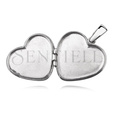 Silver (925) polished pendant - heart shaped locket