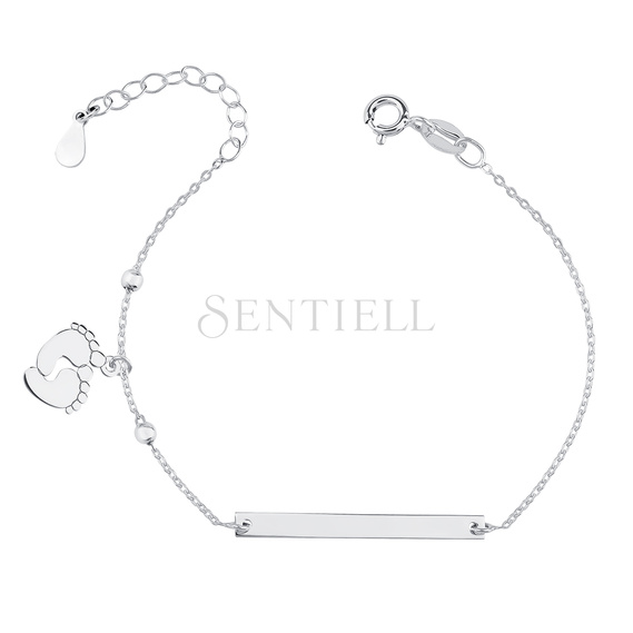 Silver (925) bracelet with tag - little feet