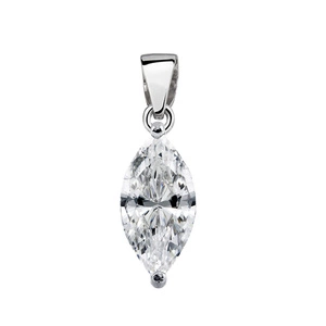 Silver (925) pendant marquise white zirconia